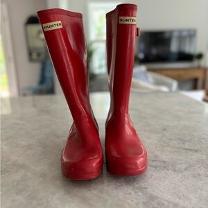 Hunter Red rain boots